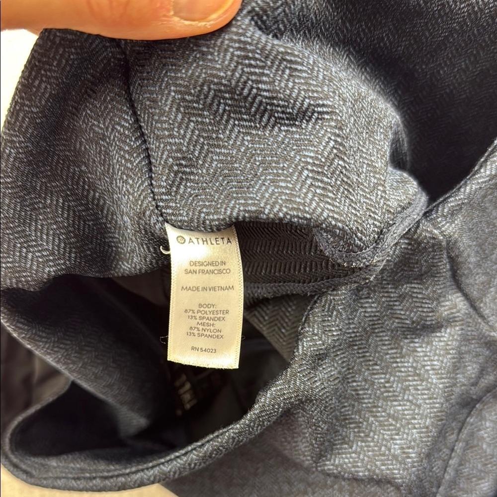 Athleta Leggings Black & Blue Herringbone Crop Women’s Size S Like New - Picture 7 of 10